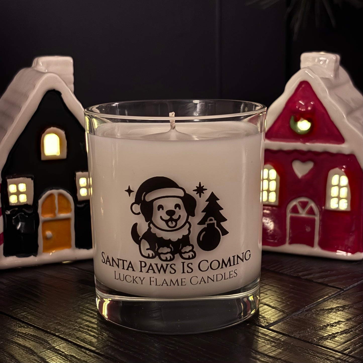 Santa Paws Is Coming Dog Candle