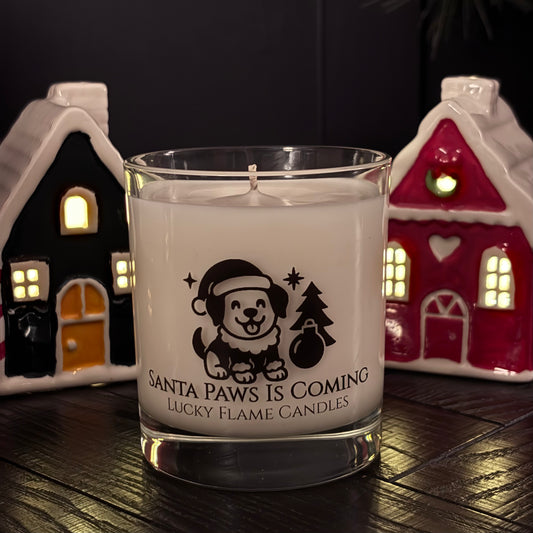 Santa Paws Is Coming Dog Candle